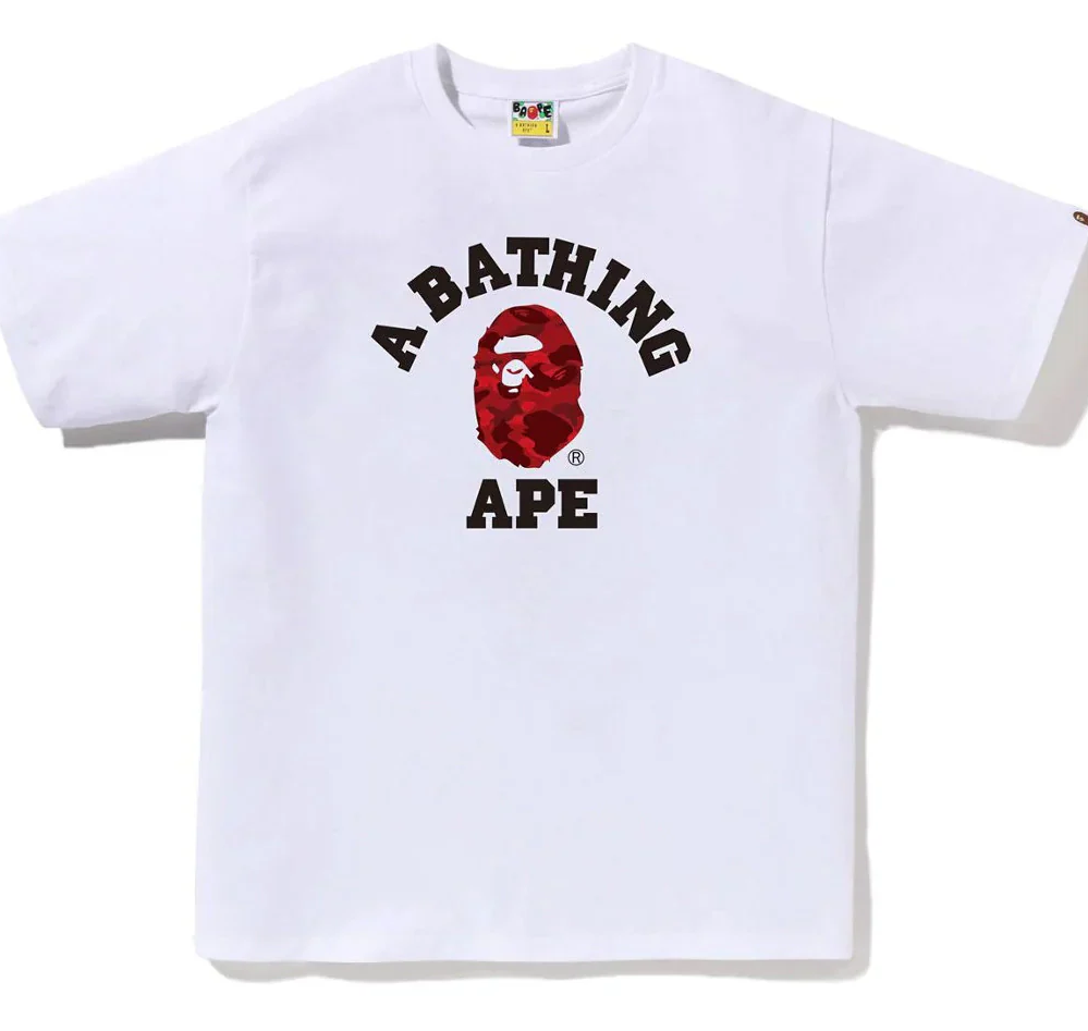 Bape White Red Camo shirt