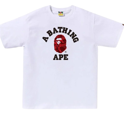 Bape White Red Camo shirt