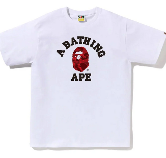 Bape White Red Camo shirt